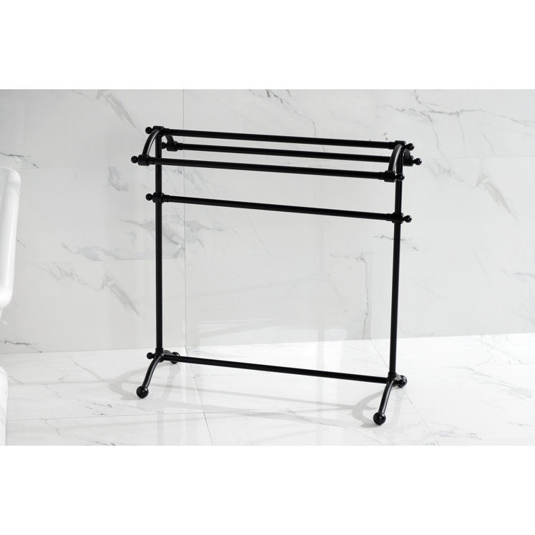 Matte Black 30" Vintage Freestanding Towel Rack