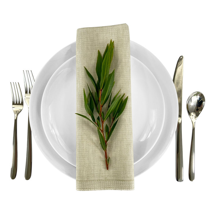 Light Sage Cotton Linen Square Napkins Set of 4