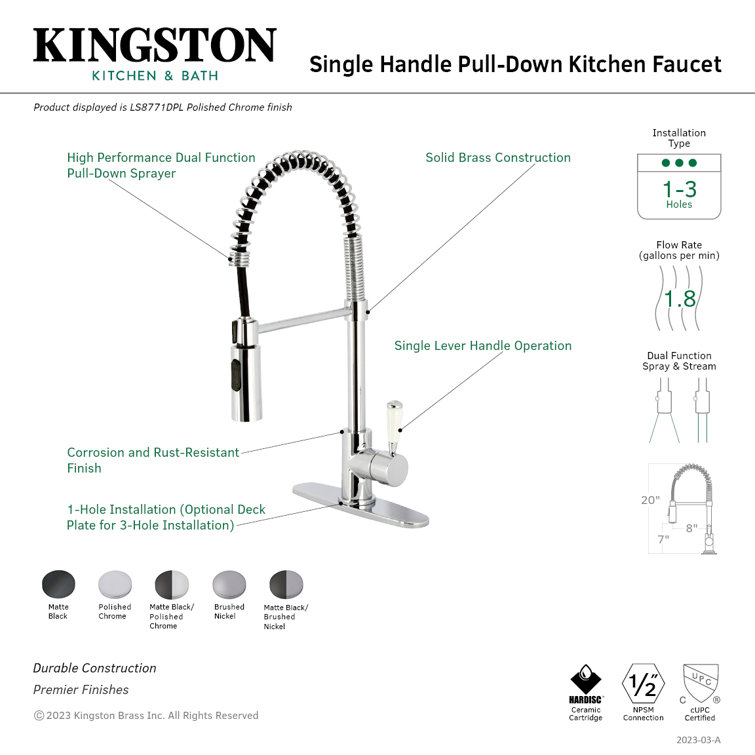 Brushed Nickel Single-Handle Pull-Down Kitchen Faucet