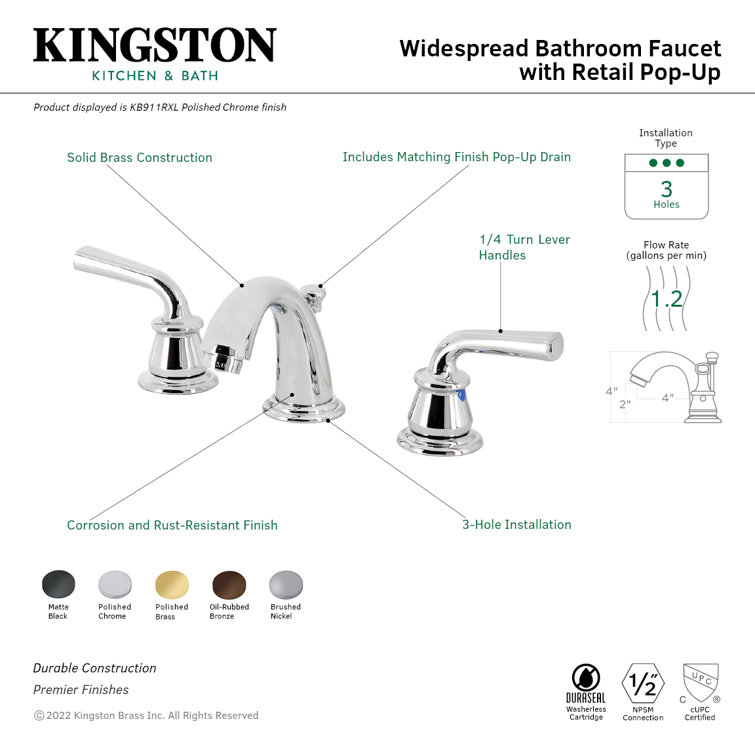 Elegant Traditional Brushed Nickel Widespread Bathroom Faucet
