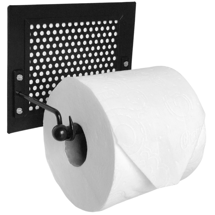 Black Metal Wall Mounted Rustic Toilet Paper Holder