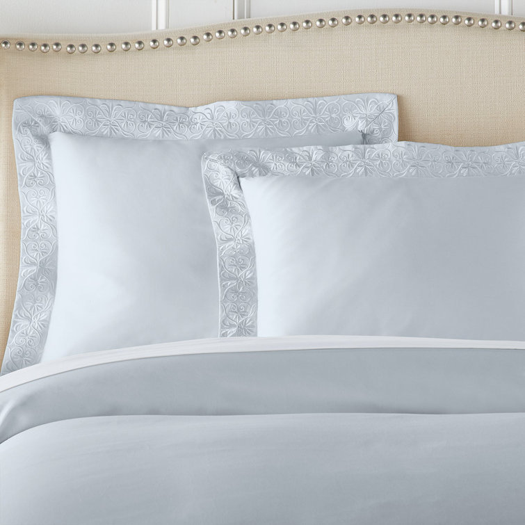 Icy Blue Cotton King/Cal King Duvet Cover Set
