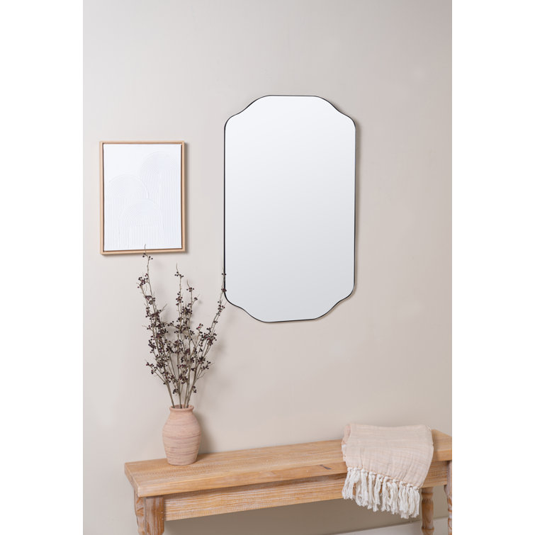 Gold Metal Flat Wall Mirror with Glass Frame