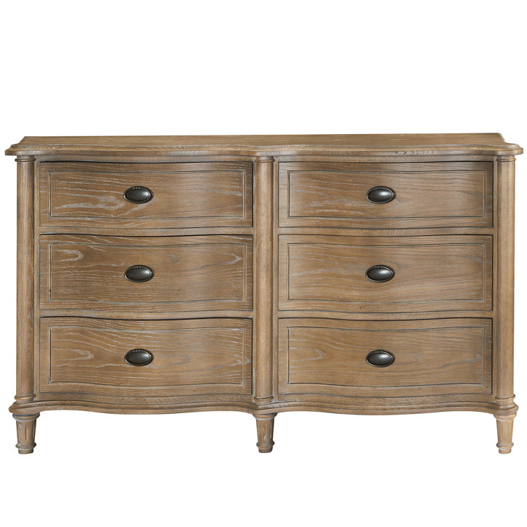 Devon 64" Brown Oak Double Dresser with Soft Close Drawers