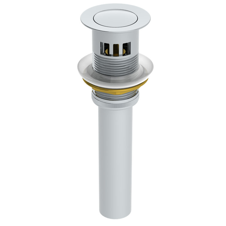 Polished Chrome Single-Handle Bathroom Faucet with Push Pop Drain
