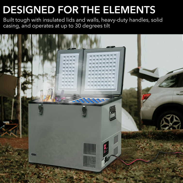 62 Quart Dual Zone Portable Refrigerator and Freezer with Stainless Steel Handles