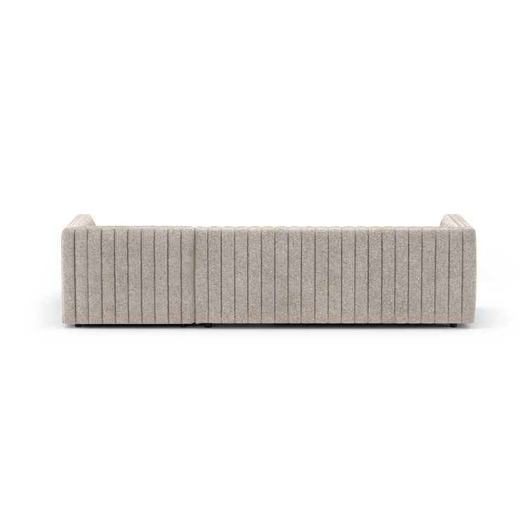 Orly Natural Velvet Tufted L-Shaped Sectional Sofa