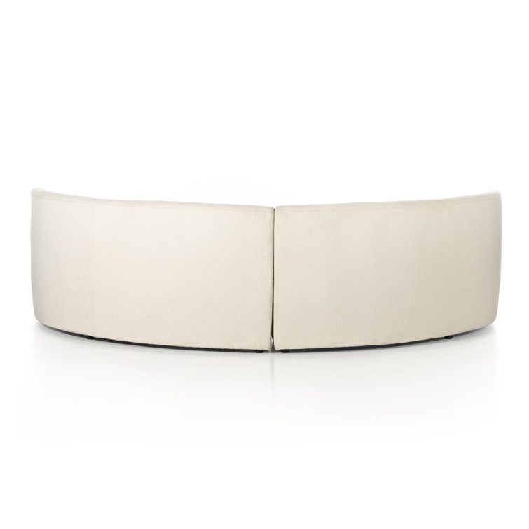 Ivory Performance Fabric Curved Dining Banquette