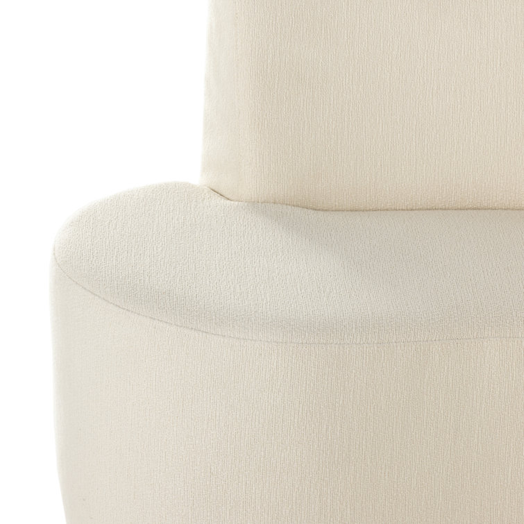 Ivory Performance Fabric Curved Dining Banquette