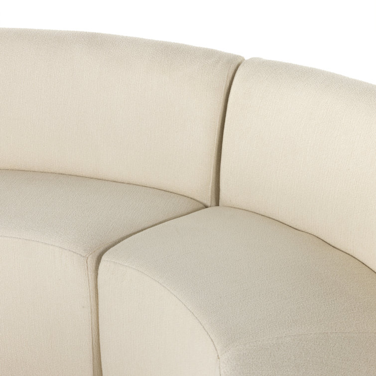 Ivory Performance Fabric Curved Dining Banquette