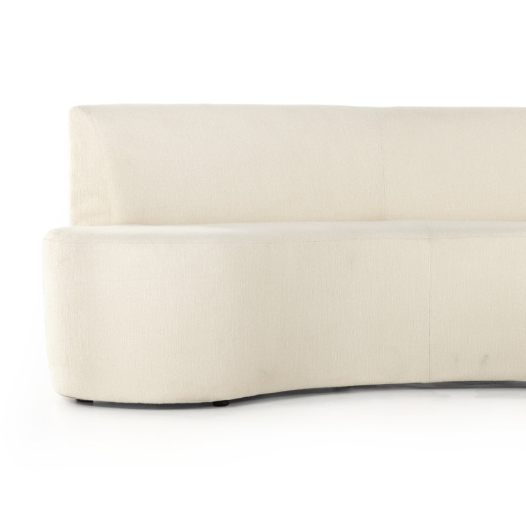 Ivory Performance Fabric Curved Dining Banquette