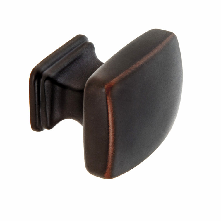 Grayson Oil Rubbed Bronze Rectangular Cabinet Knob with Mounting Hardware