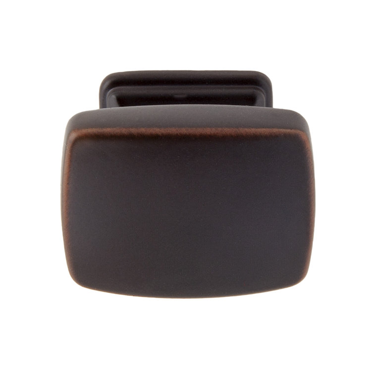 Grayson Oil Rubbed Bronze Rectangular Cabinet Knob with Mounting Hardware