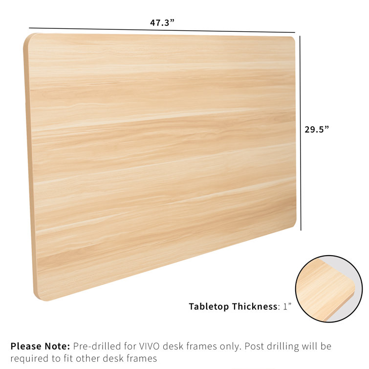 Light Wood Rectangular Computer Desk Table Top