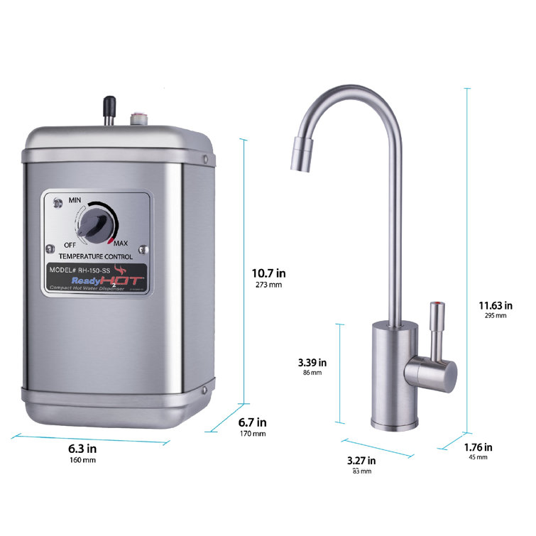 Brushed Nickel Compact Instant Hot Water Dispenser with Faucet