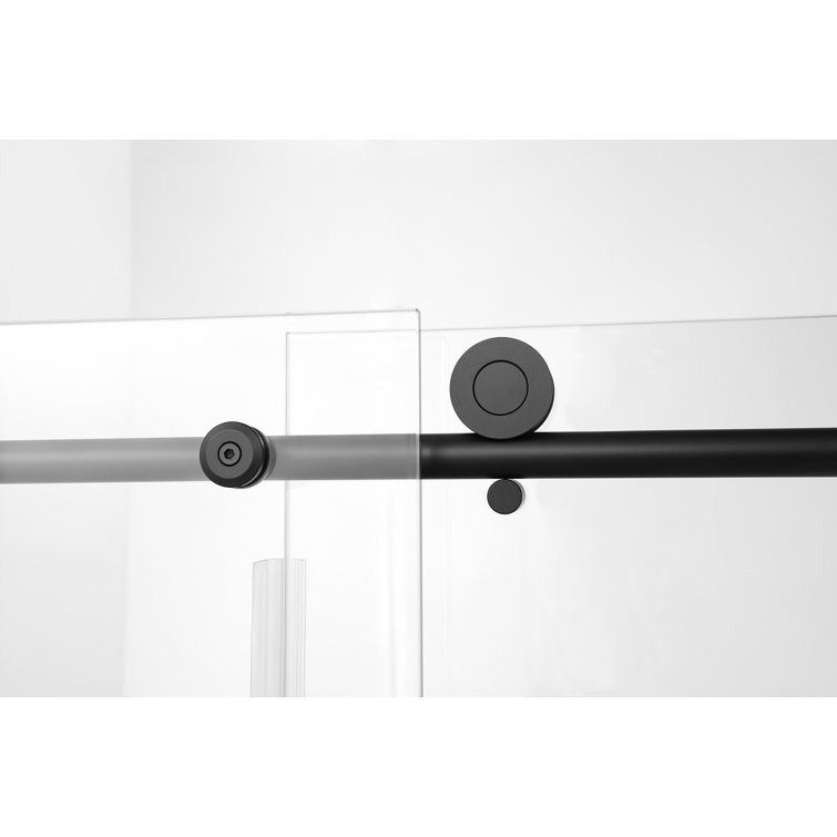 76 in. H x 60 in. W Frameless Sliding Shower Door with Clear Tempered Glass