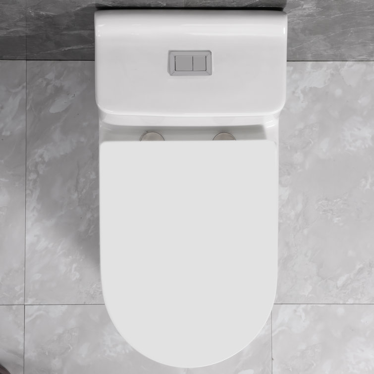 White Elongated Dual Flush High Efficiency One-Piece Toilet