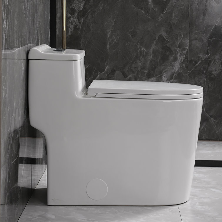 White Elongated Dual Flush High Efficiency One-Piece Toilet