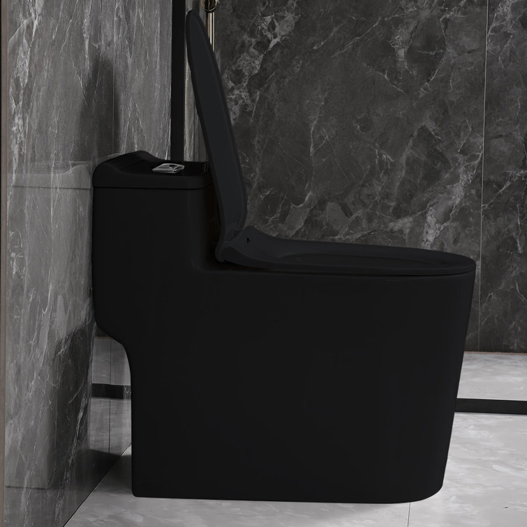 Matte Black Elongated Dual Flush High Efficiency Toilet