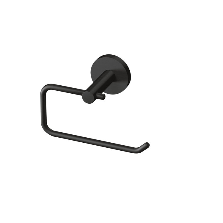 Matte Black Modern Metal Toilet Paper Holder