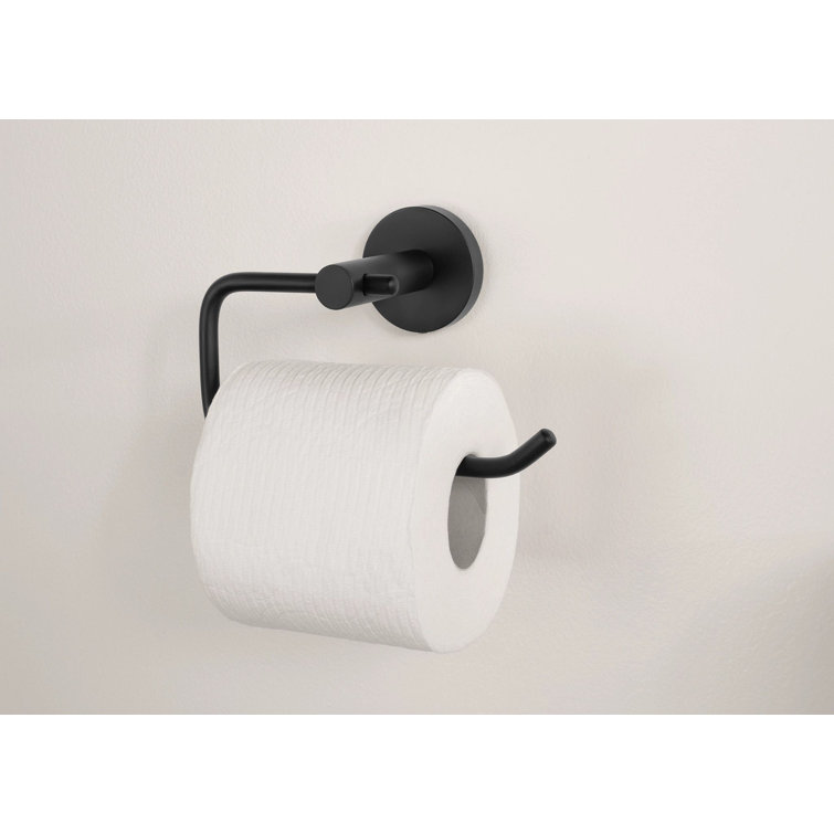 Matte Black Modern Metal Toilet Paper Holder