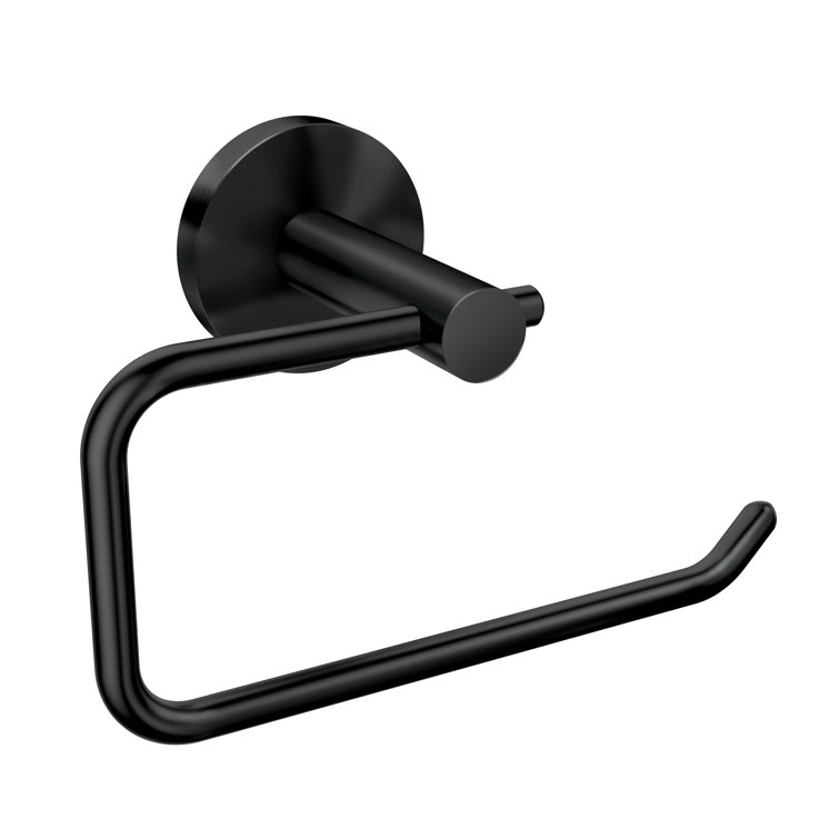 Matte Black Modern Metal Toilet Paper Holder