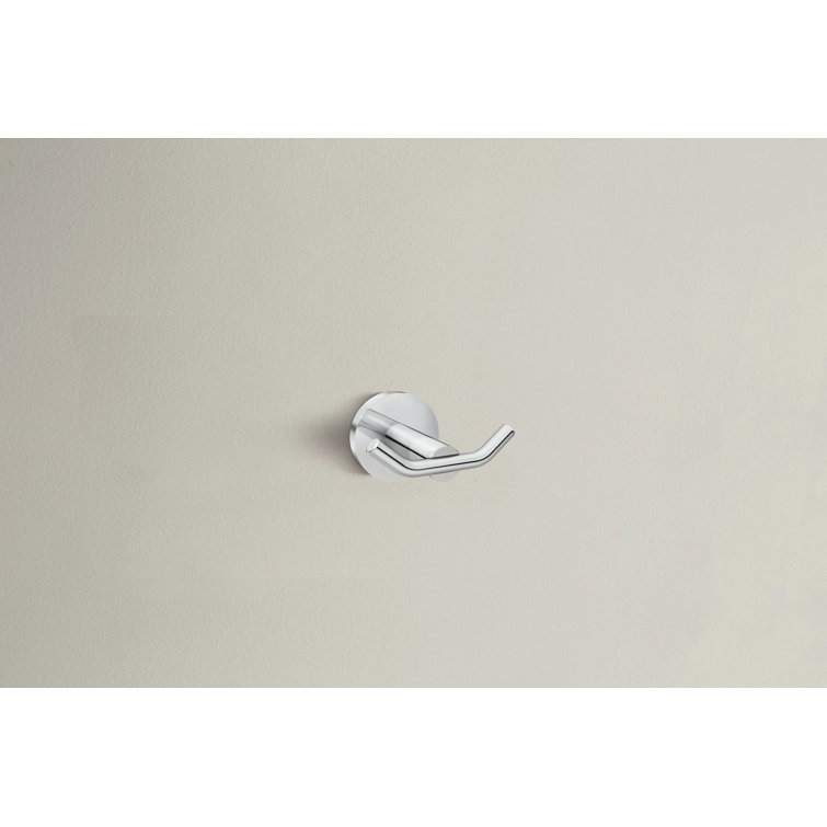 Chrome Double Robe Hook with Minimalist Design