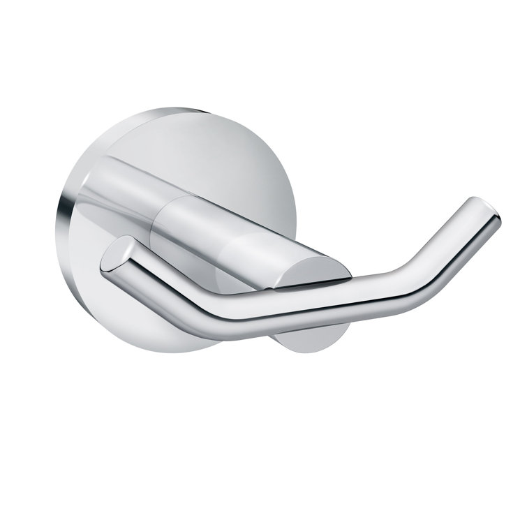Chrome Double Robe Hook with Minimalist Design