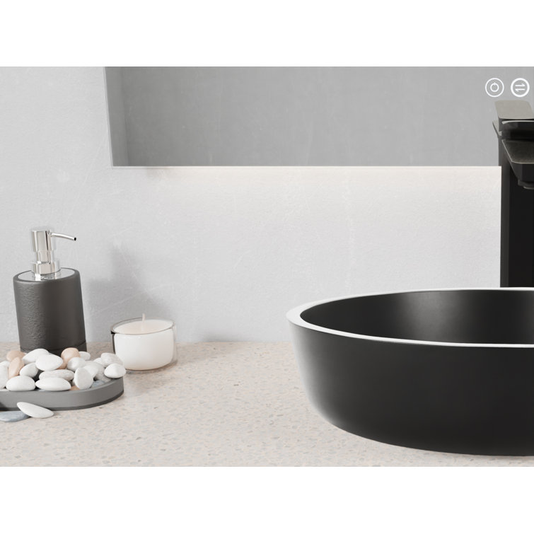 Matte Black Round Glass Above-Counter Bathroom Sink