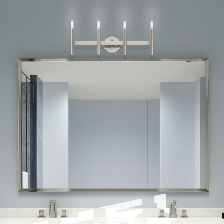 Nickel 4-Light Adjustable Dimmable Vanity Light Fixture