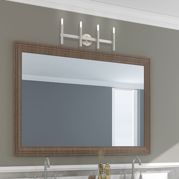 Nickel 4-Light Adjustable Dimmable Vanity Light Fixture