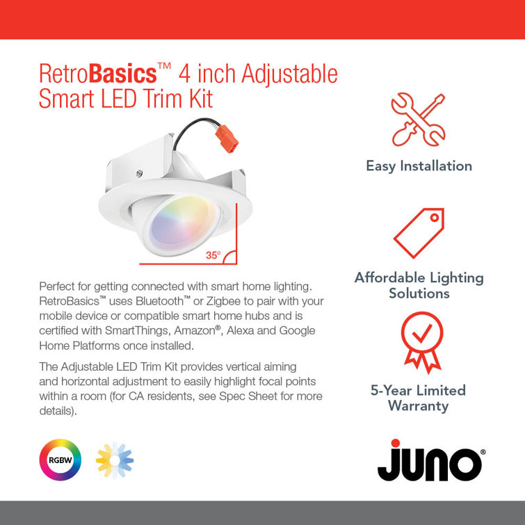 4-Inch White Dimmable LED Recessed Lighting Kit with Smart Control