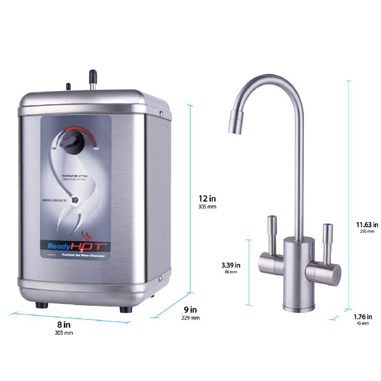 Brushed Nickel Dual Lever Instant Hot Water Dispenser System