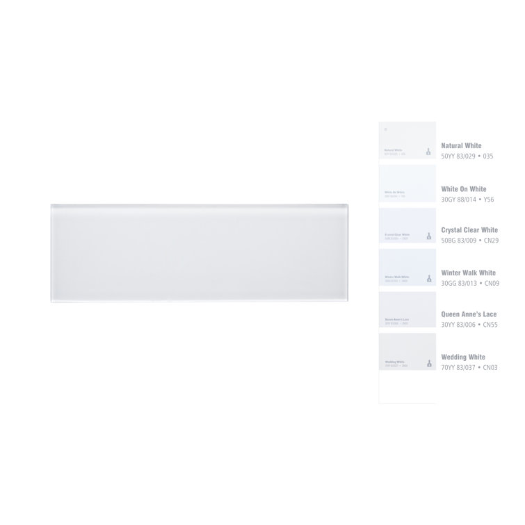 Super White 3" x 9" Glass Subway Wall Tile