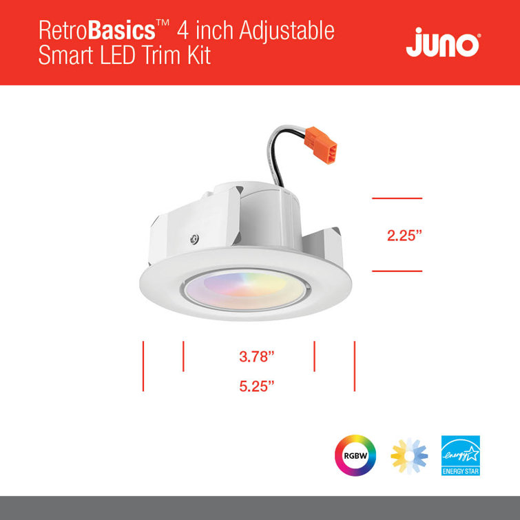 4-Inch White Dimmable LED Recessed Lighting Kit with Smart Control