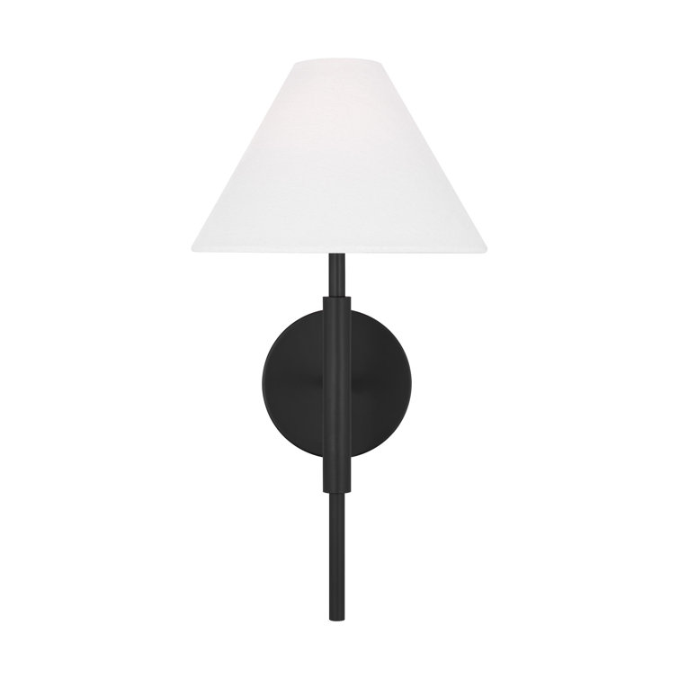 Midnight Black and White Linen Wall Sconce