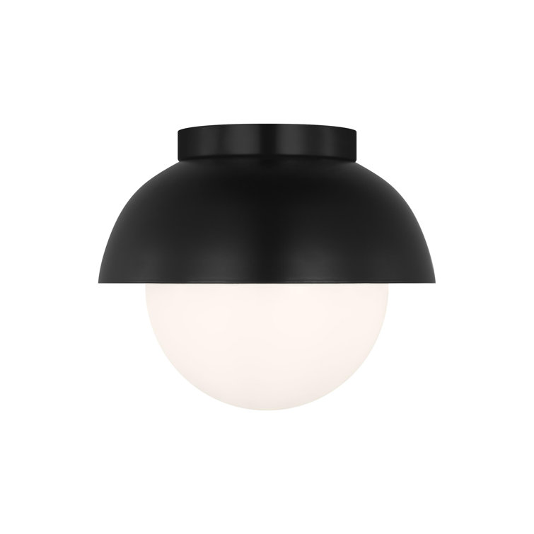 Midnight Black and Opal Glass Modern Flush Mount Light