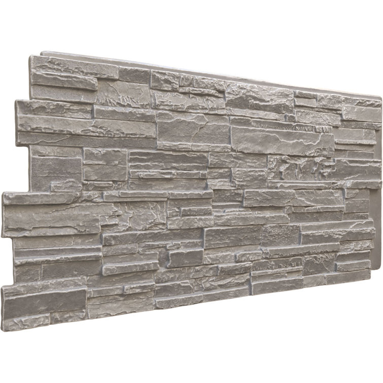 Grey Granite Faux Stone Wall Paneling 24.75" x 48.625"
