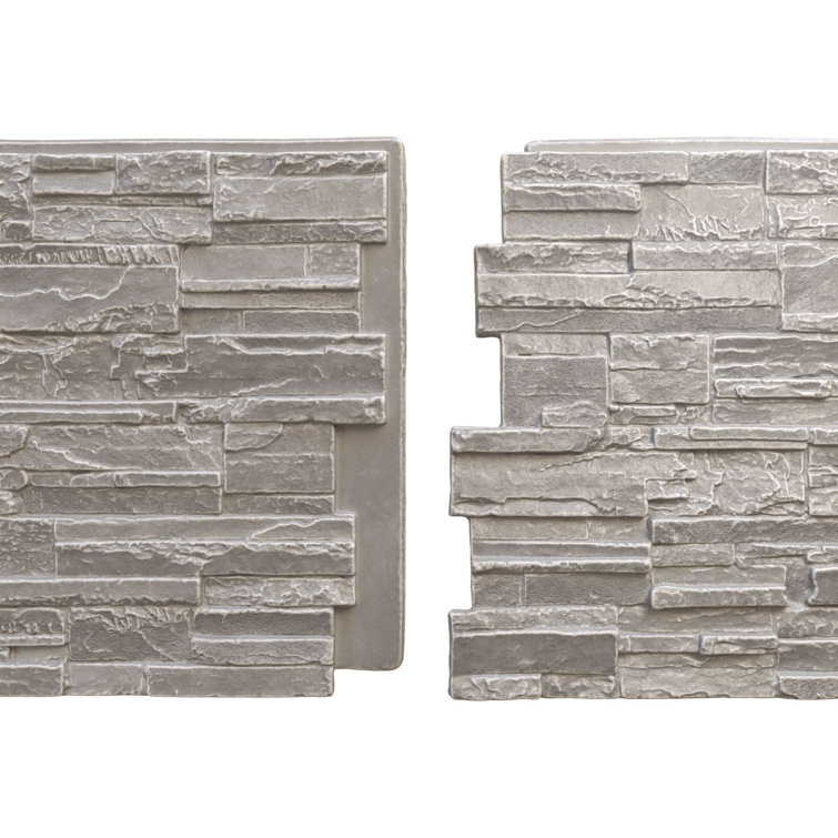 Grey Granite Faux Stone Wall Paneling 24.75" x 48.625"