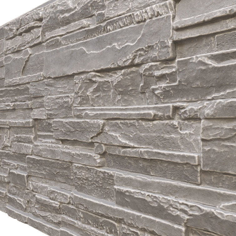Grey Granite Faux Stone Wall Paneling 24.75" x 48.625"