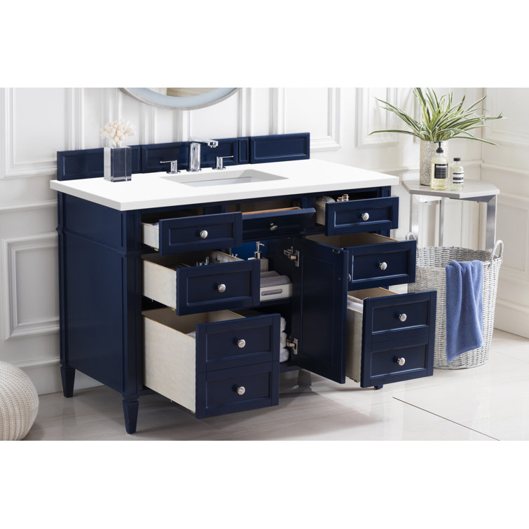 Victory Blue 48'' Transitional Solid Wood Single Vanity