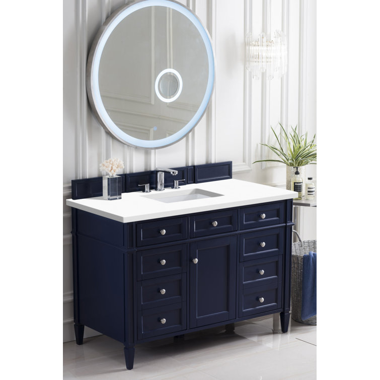 Victory Blue 48'' Transitional Solid Wood Single Vanity