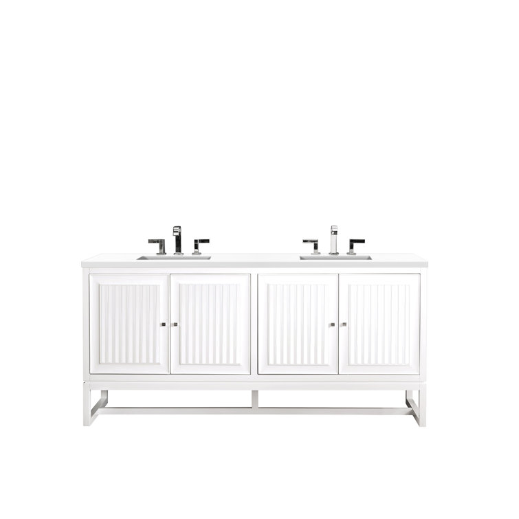 Athens 72" Double Vanity in Glossy White Plywood