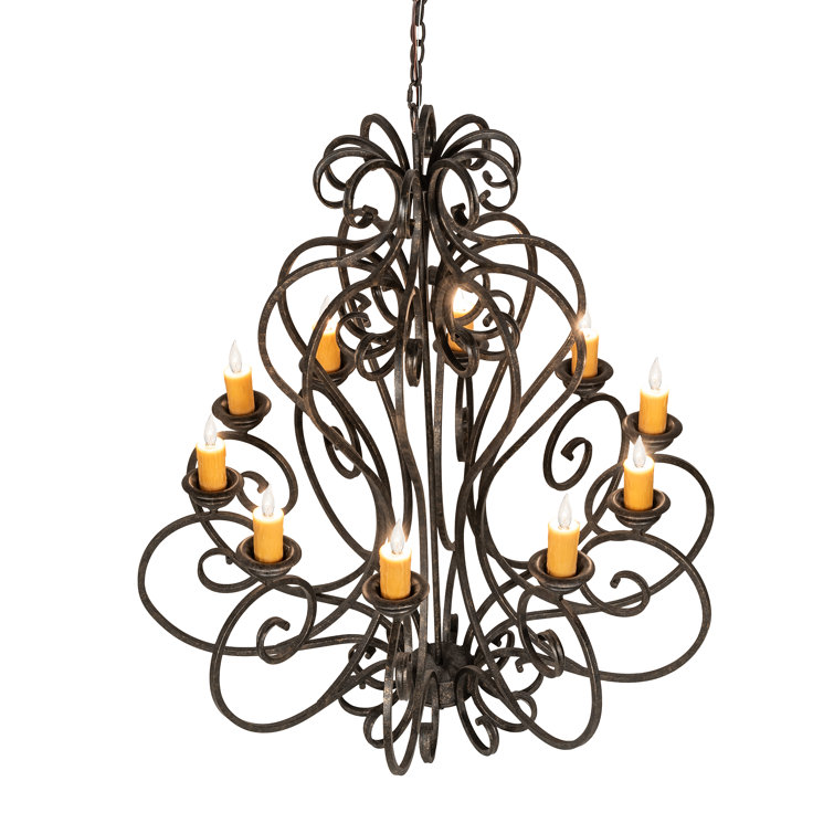 Fernando Bronze 10-Light Candelabra Chandelier
