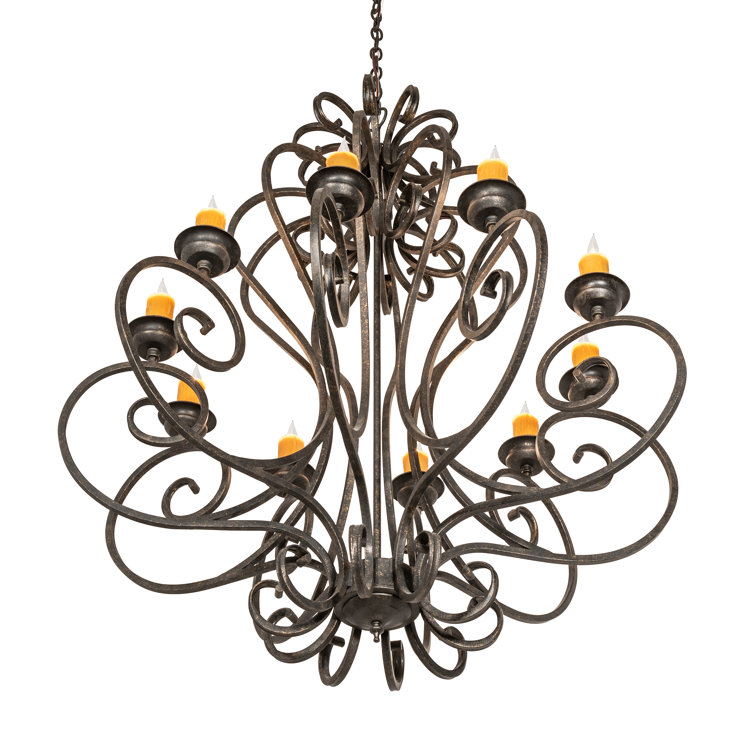 Fernando Bronze 10-Light Candelabra Chandelier