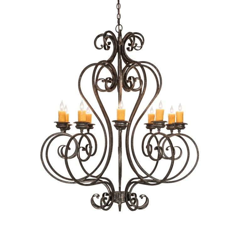 Fernando Bronze 10-Light Candelabra Chandelier