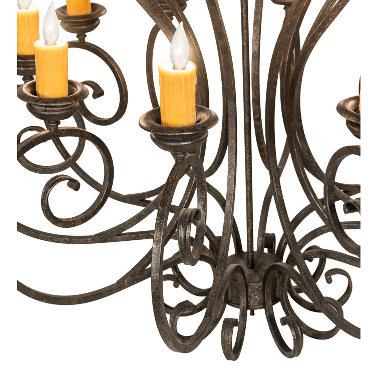 Fernando Bronze 10-Light Candelabra Chandelier