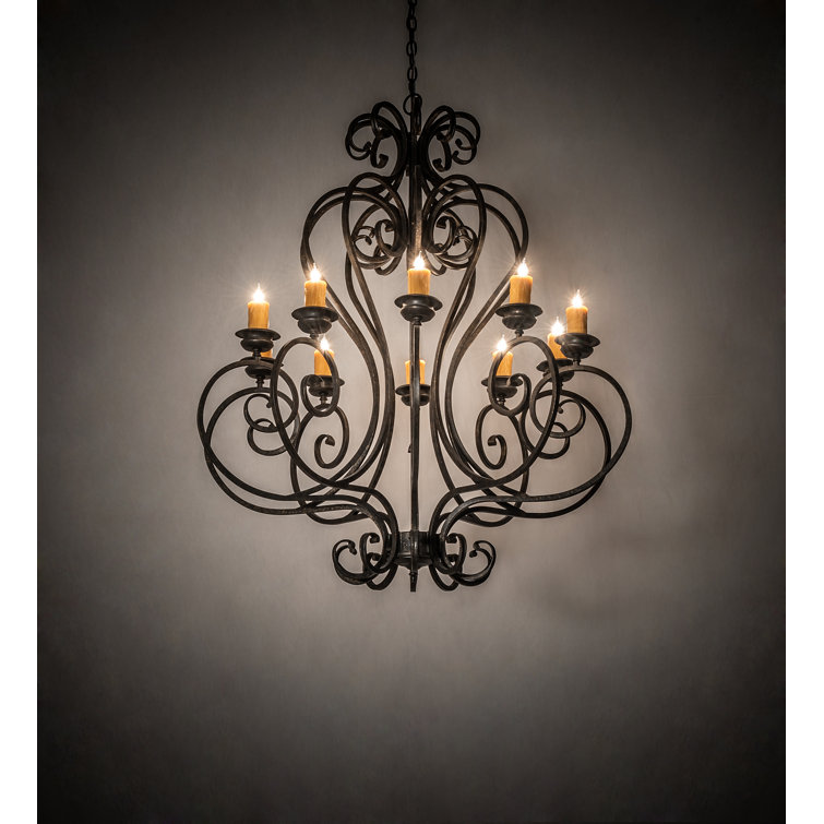 Fernando Bronze 10-Light Candelabra Chandelier