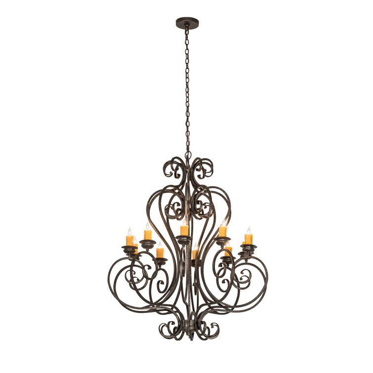 Fernando Bronze 10-Light Candelabra Chandelier