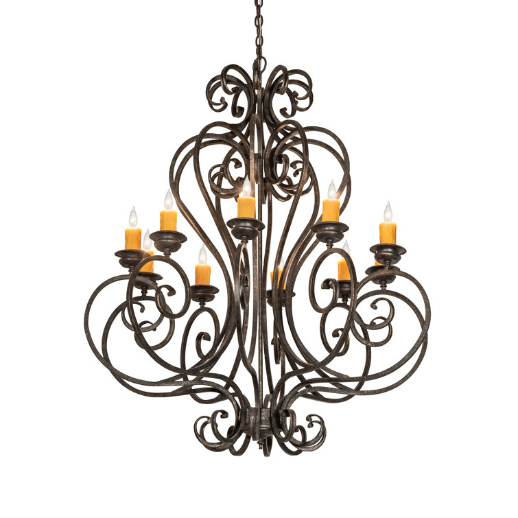 Fernando Bronze 10-Light Candelabra Chandelier